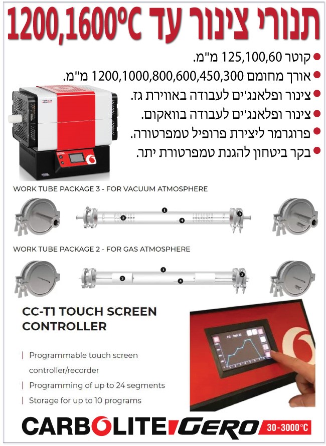 תנורי צינור למעבדה עד 1200,1600 צלזיוס